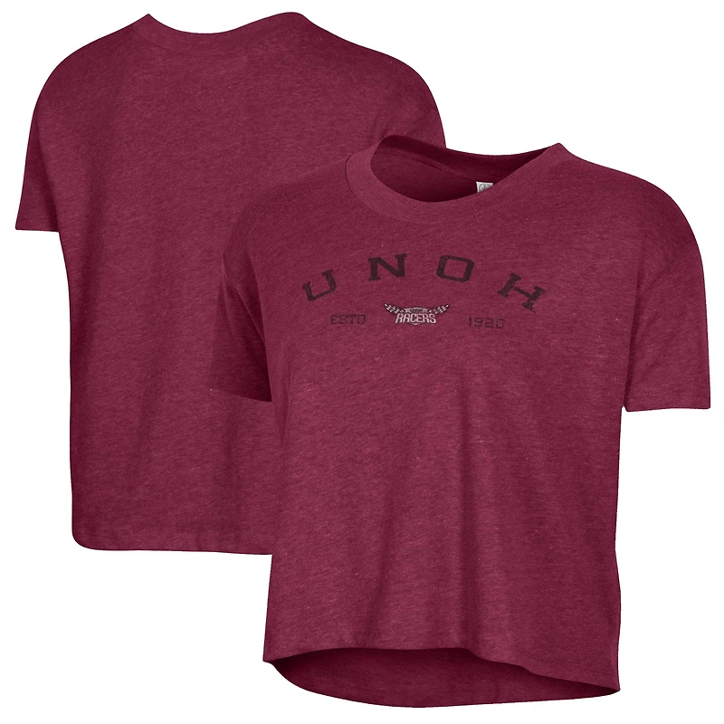 Women's Alternative Apparel Burgundy Northwestern Ohio Racers Retro Jersey Headliner Cropped T-Shirt