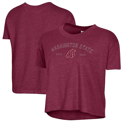 Women's Alternative Apparel  Crimson Washington State Cougars Retro Jersey Headliner Cropped T-Shirt
