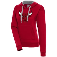 Women's Antigua  Red Chicago Bulls Victory Pullover Hoodie