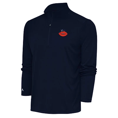 Men's Antigua Navy Chicago Bears Throwback Logo Tribute Quarter-Zip Pullover