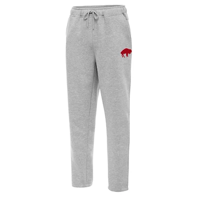 Men's Antigua Heather Gray Buffalo Bills Throwback Logo Victory Sweatpants