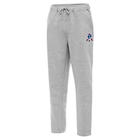 Men's Antigua Heather Gray New England Patriots Throwback Logo Victory Sweatpants