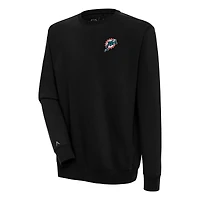 Men's Antigua Black Miami Dolphins Throwback Logo Victory Pullover Sweatshirt