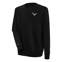 Men's Antigua Black Philadelphia Eagles Throwback Logo Victory Pullover Sweatshirt