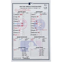 New York Yankees Game-Used Lineup Card vs. Houston Astros on September 1, 2023 - Jasson Dominguez MLB Debut