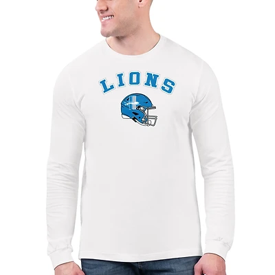 Men's Starter  White Detroit Lions Retro Logo Long Sleeve T-Shirt