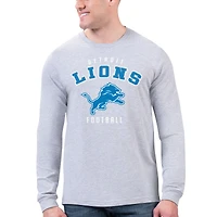Men's Starter  Gray Detroit Lions Logo Graphic Long Sleeve T-Shirt