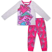 Toddler  Gray/Pink Trolls Graphic Long Sleeve T-Shirt & Jogger Set