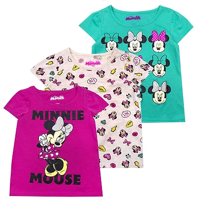 Toddler Minnie Mouse Green/Gray/Pink Graphic 3-Pack T-Shirt Set