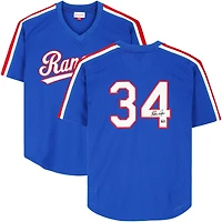 Nolan Ryan Texas Rangers Autographed Royal Mitchell & Ness Batting Practice Pullover Authentic Jersey