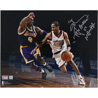 Allen Iverson Philadelphia 76ers Autographed 16" x 20" 76ers Vs. Kobe Bryant Photograph with ''The Answer vs Mamba'' Inscription