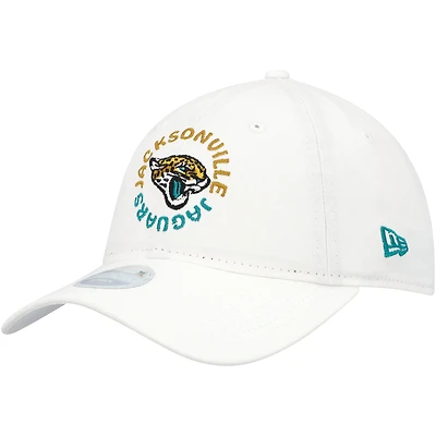 Women's New Era White Jacksonville Jaguars Circle Primary Logo 9TWENTY Adjustable Hat