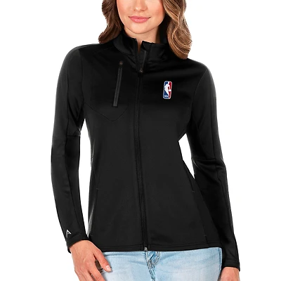 Women's Antigua Black NBA Logoman Generation Full-Zip Jacket