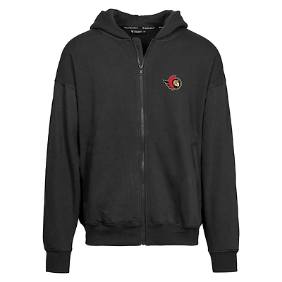 Men's Levelwear Black Ottawa Senators  Uphill Insignia Full-Zip Hoodie