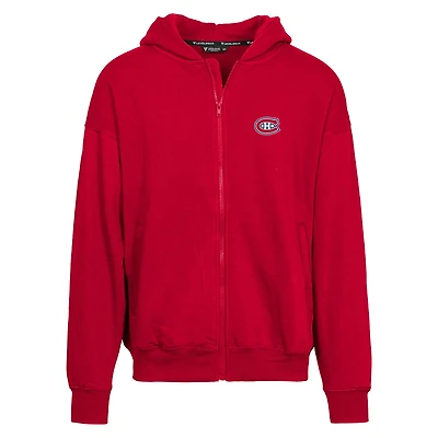 Men's Levelwear Red Montreal Canadiens  Uphill Insignia Full-Zip Hoodie
