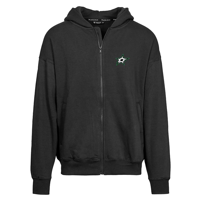 Men's Levelwear Black Dallas Stars Uphill Insignia Full-Zip Hoodie