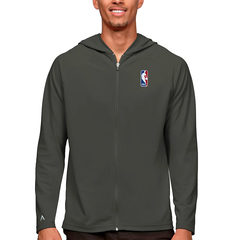 Men's Antigua  Pewter NBA Legacy Full-Zip Hoodie