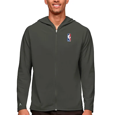 Men's Antigua  Pewter NBA Legacy Full-Zip Hoodie