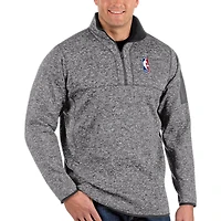 Men's Antigua  Heather Gray NBA Big & Tall Fortune Quarter-Zip Pullover Jacket