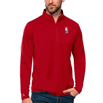 Men's Antigua Red NBA Tribute Quarter-Zip Pullover Top