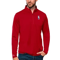 Men's Antigua  Red NBA Tribute Quarter-Zip Pullover Top
