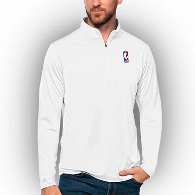 Men's Antigua White NBA Tribute Quarter-Zip Pullover Top