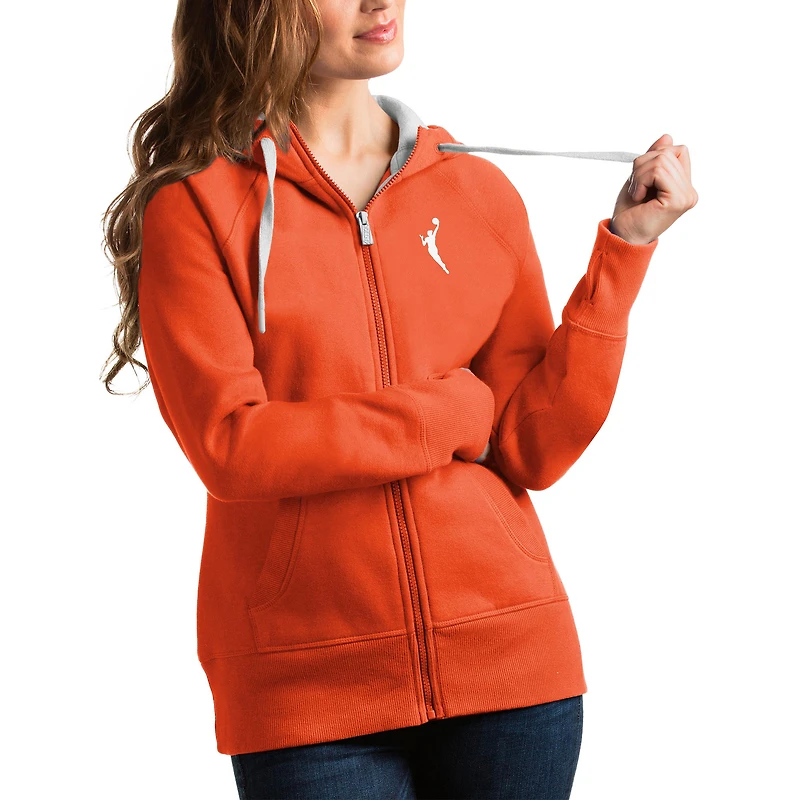 Women's Antigua  Orange WNBA Logowoman Victory Full-Zip Hoodie