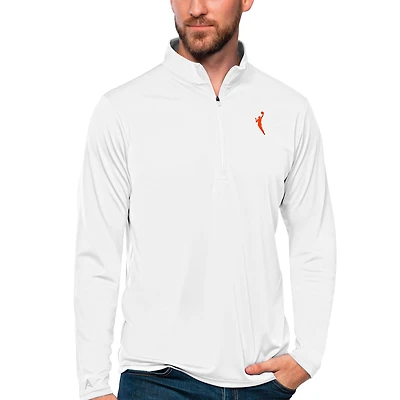 Men's Antigua White WNBA Logowoman Tribute Quarter-Zip Pullover Top
