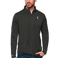 Men's Antigua  Charcoal WNBA Logowoman Tribute Quarter-Zip Pullover Top