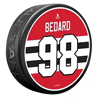 Connor Bedard Chicago Blackhawks Name & Number Puck