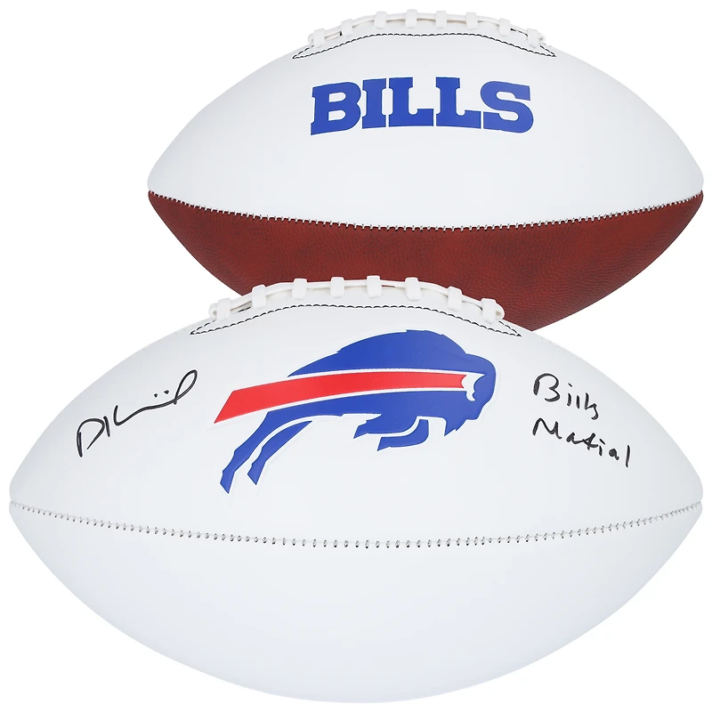 Dalton Kincaid Buffalo Bills Autographed White Panel Football with "Bills Mafia" Inscription