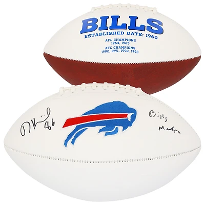 Dalton Kincaid Buffalo Bills Autographed White Panel Football with "Bills Mafia" Inscription