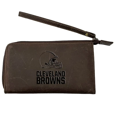 Brown Cleveland Browns Cell Phone Wristlet Wallet