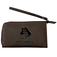 Brown ECU Pirates Cell Phone Wristlet Wallet