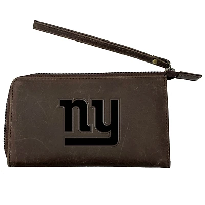 Brown New York Giants Cell Phone Wristlet Wallet