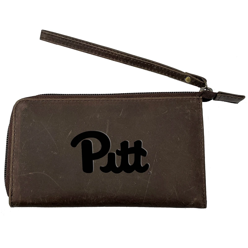 Brown Pitt Panthers Cell Phone Wristlet Wallet