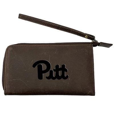 Brown Pitt Panthers Cell Phone Wristlet Wallet
