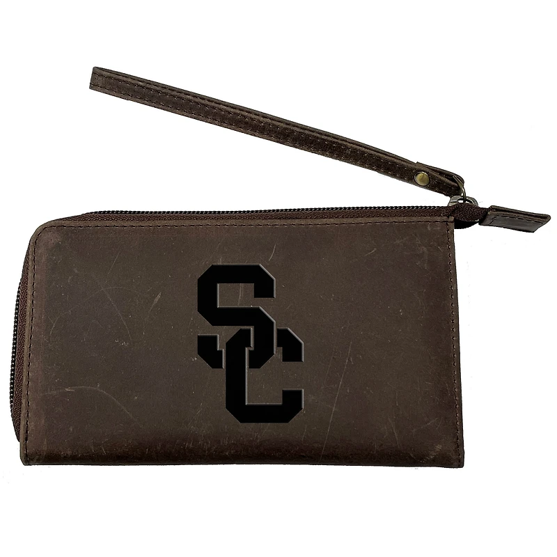 Brown USC Trojans Cell Phone Wristlet Wallet