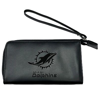 Black Miami Dolphins Cell Phone Wristlet Wallet