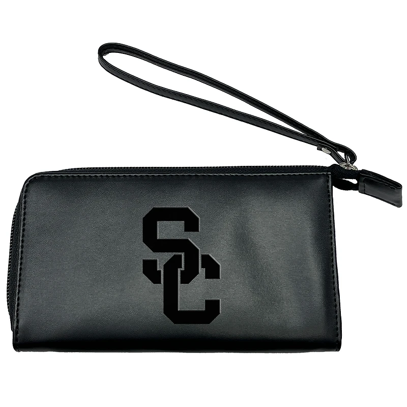 Black USC Trojans Cell Phone Wristlet Wallet