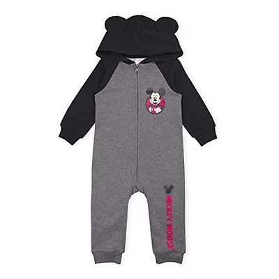Newborn Mickey Mouse Gray Hoodie Full-Zip Jumper