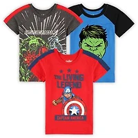 Preschool  Red/Charcoal/Blue The Avengers Graphic 3-Pack T-Shirt Set