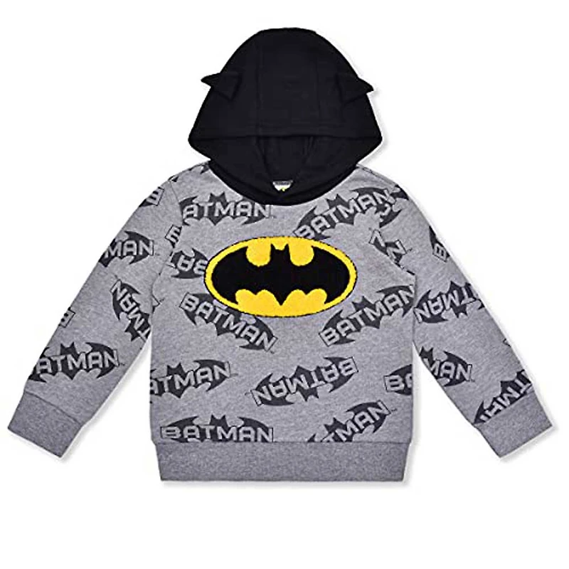 Toddler Gray Batman Pullover Hoodie