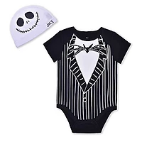 Infant Black The Nightmare Before Christmas Jack Skellington Bodysuit and Hat Set