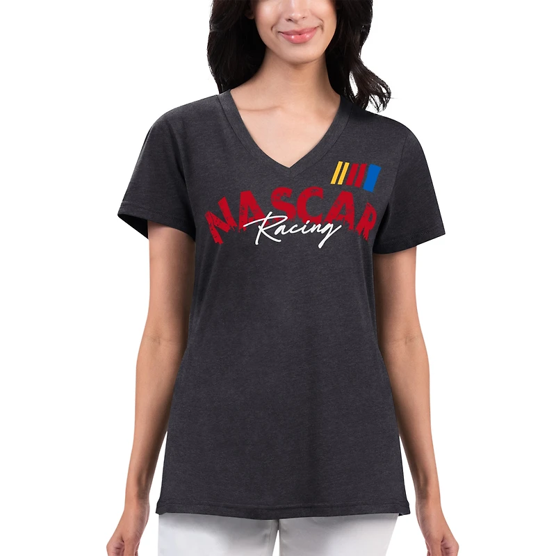 Women's G-III 4Her by Carl Banks Black NASCAR Key Move V-Neck T-Shirt