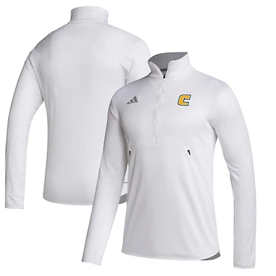Men's adidas White Tennessee Chattanooga Mocs Stadium Knit Quarter-Zip Pullover Jacket