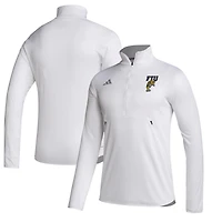 Men's adidas  White FIU Panthers Stadium Knit Quarter-Zip Pullover Jacket