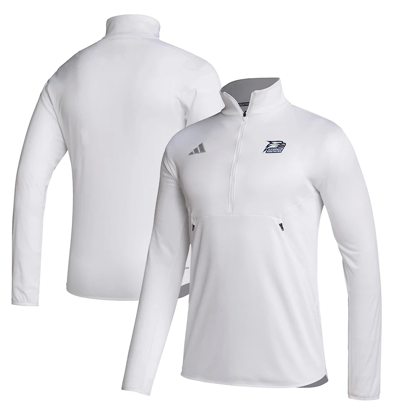 Men's adidas White Georgia Southern Eagles Stadium Knit Quarter-Zip Pullover Jacket