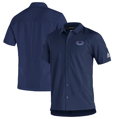 Men's adidas  Navy Florida Atlantic Owls Sideline Button-Up Polo
