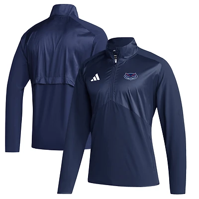 Men's adidas  Navy Florida Atlantic Owls Sideline Quarter-Zip Pullover Top